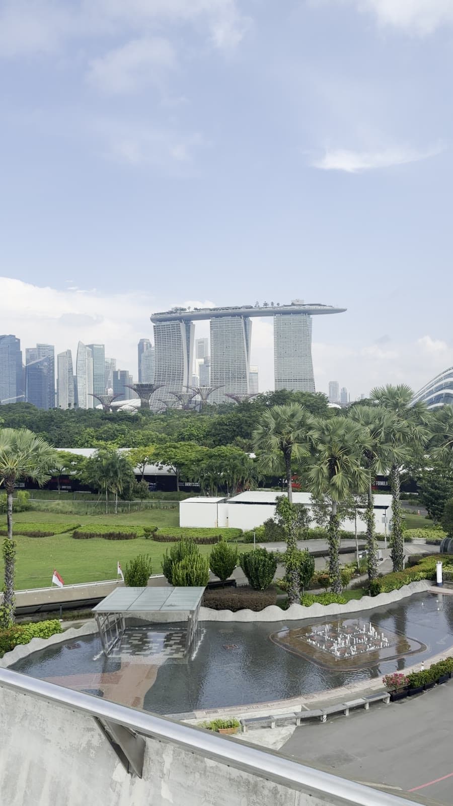 Marina Bay Sands above the gardens in Singapore
